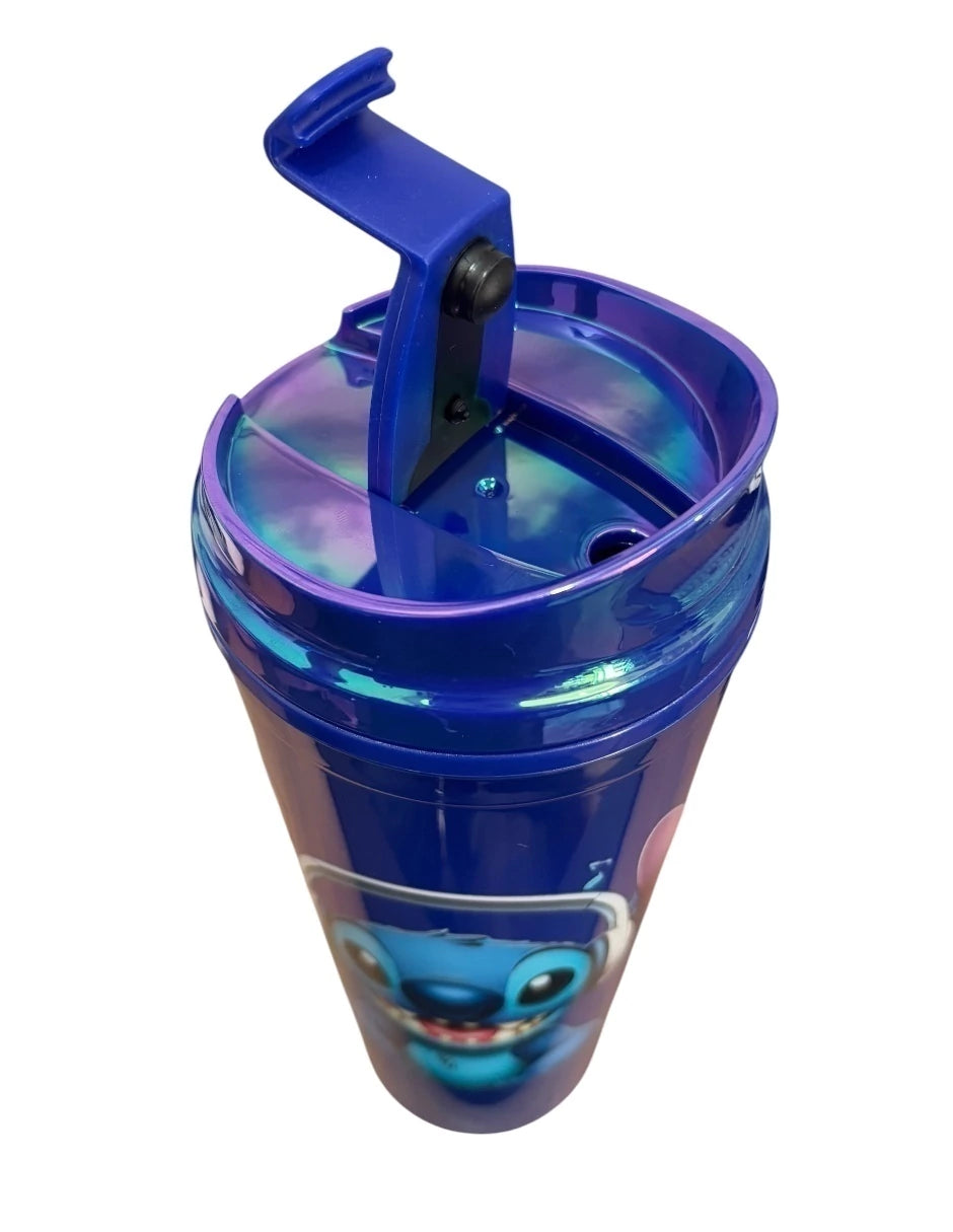 Termo de Acrílico con gliter color tornasol multicolor Stitch