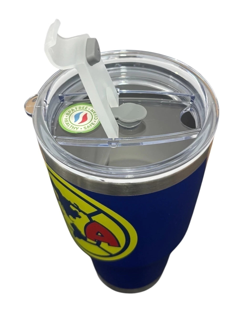 Termo de acero inoxidable Fartmex color Azul, Club de futbol América