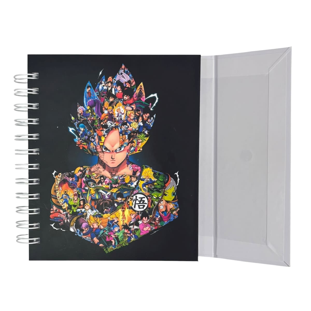 Libreta Tapa Dura Dragon Ball Color Negra Con Blanco