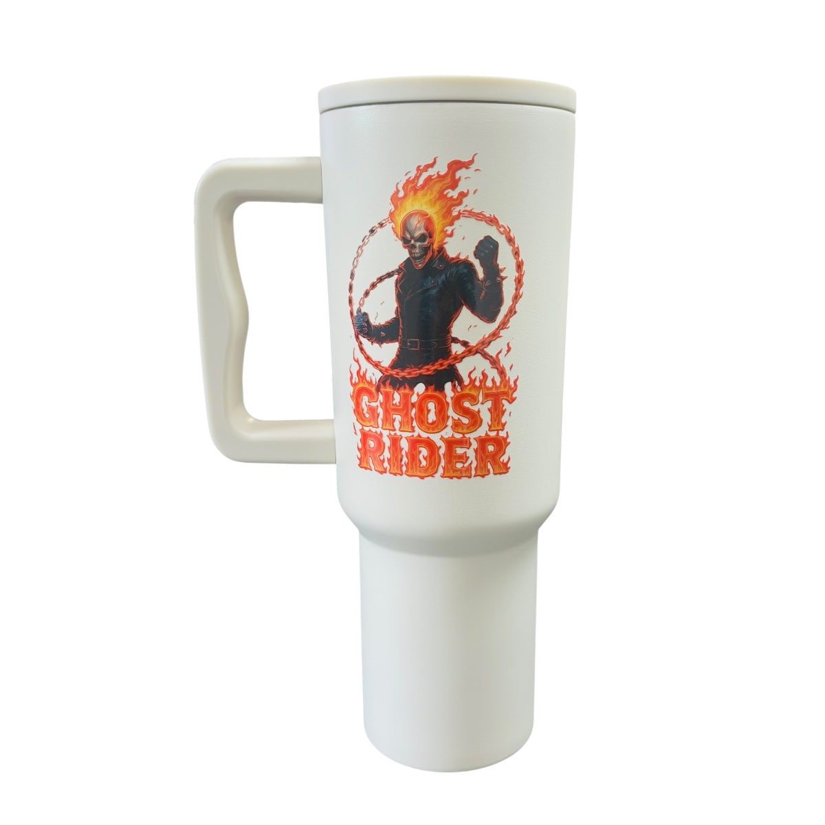 Termo De Acero Inoxidable Macarena Brand Color Blanco Perla Ghost Rider 1.2 Litros