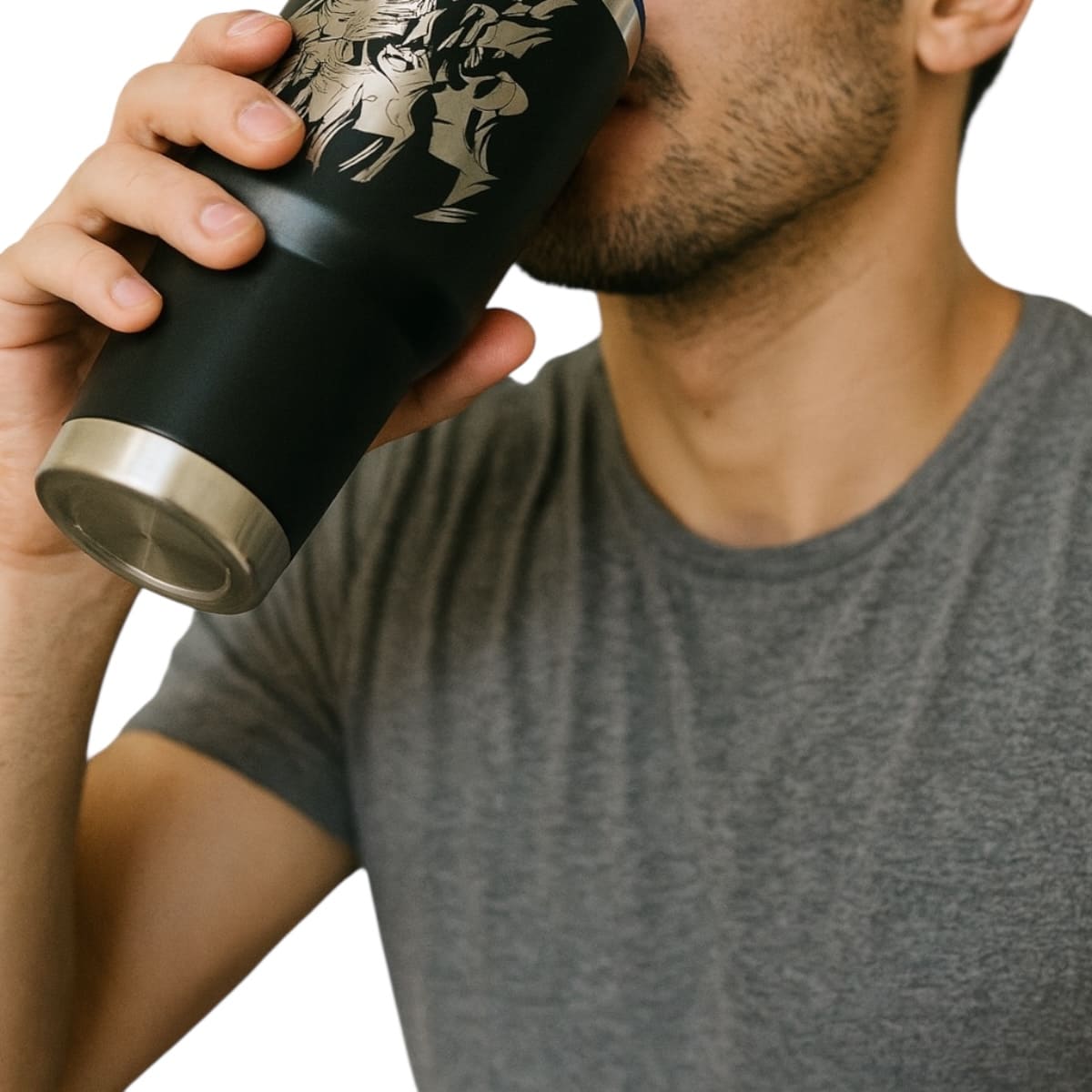 Termo De Acero Inoxidable Macarena Brand Color Negro Los Caballeros Del Zodiaco 887 Mililitros