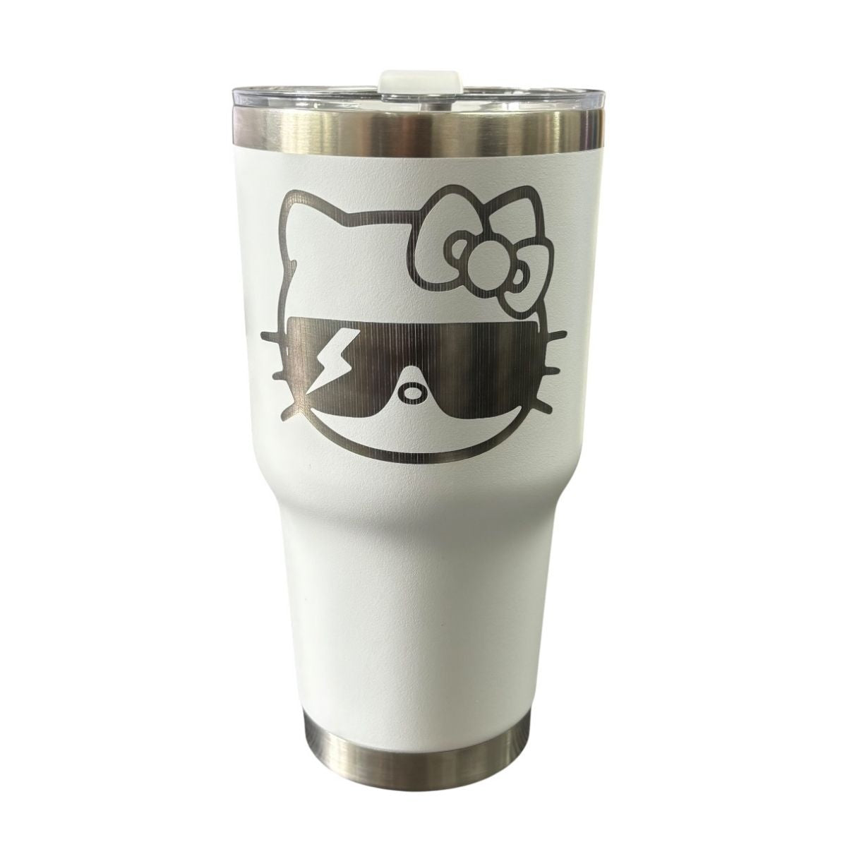 Termo De Acero Inoxidable Macarena Brand Color Blanco Hello Kitty 887 Mililitros
