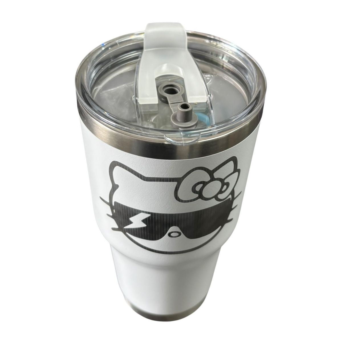 Termo De Acero Inoxidable Macarena Brand Color Blanco Hello Kitty 887 Mililitros