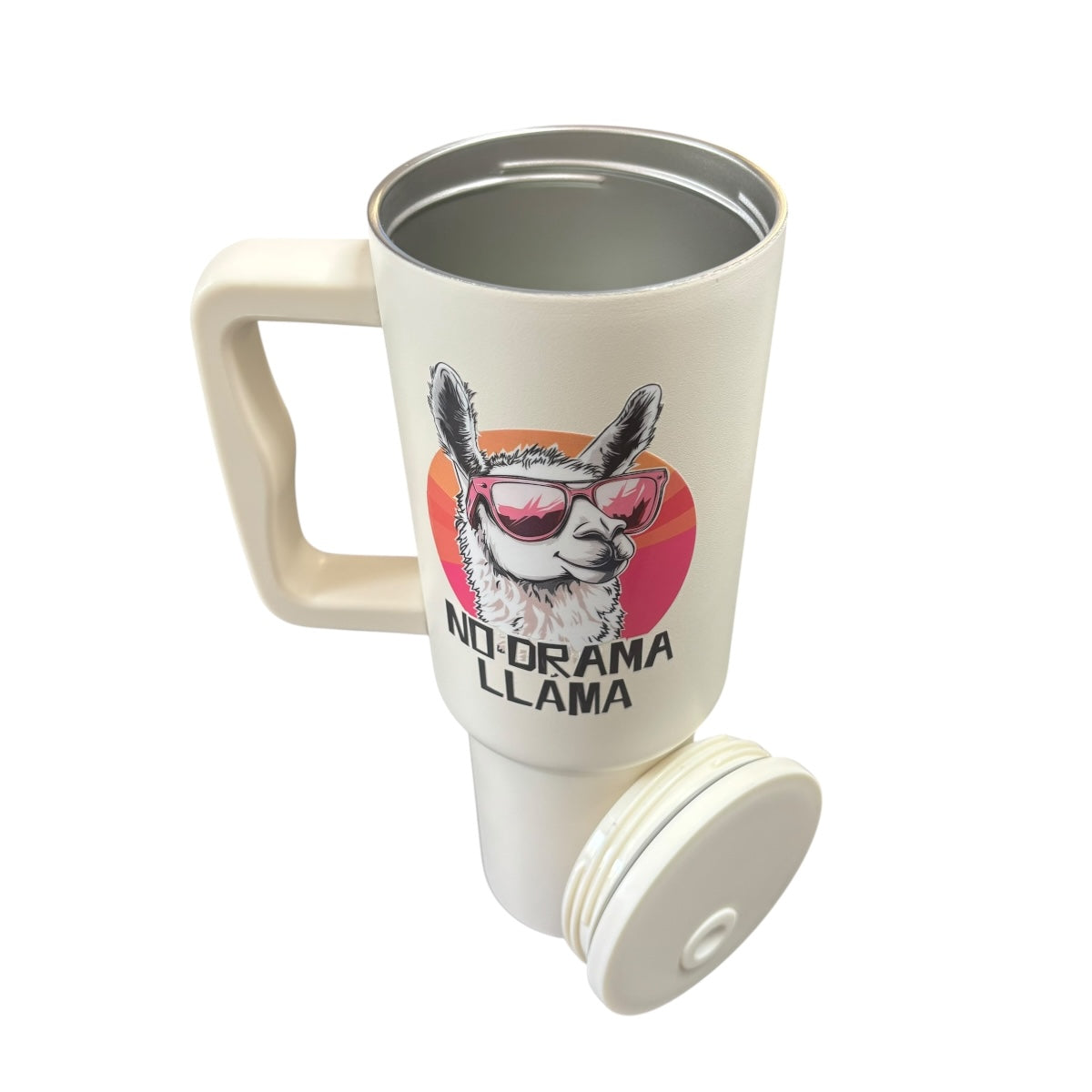 Termo De Acero Inoxidable Macarena Brand Color Blanco Mate Llama 1.2 Litros