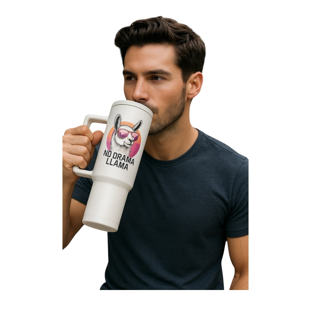 Termo De Acero Inoxidable Macarena Brand Color Blanco Mate Llama 1.2 Litros