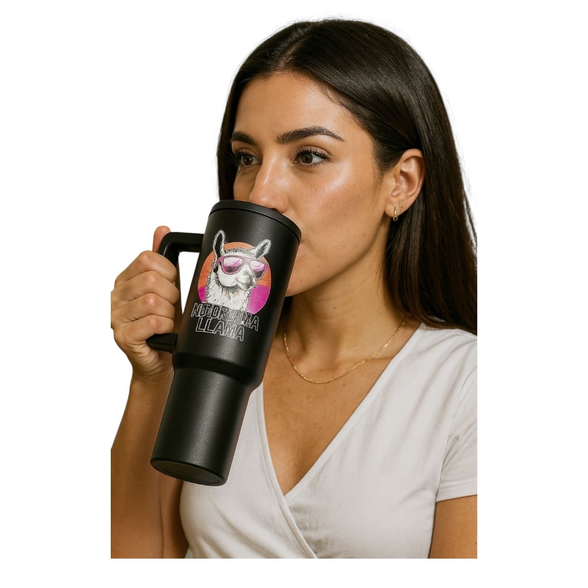 Termo De Acero Inoxidable Macarena Brand Color Negro Llama 1.2 Litros