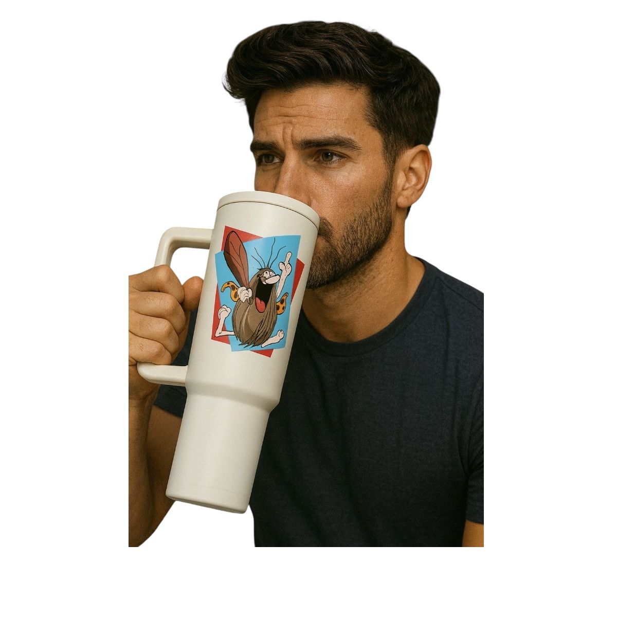 Termo De Acero Inoxidable Macarena Brand Color Blanco Mate Captain Caveman 1.2 Litros