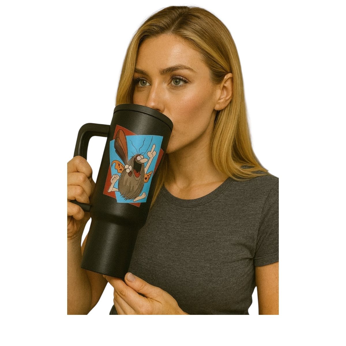 Termo De Acero Inoxidable Macarena Brand Color Negro Captain Caveman 1.2 Litros