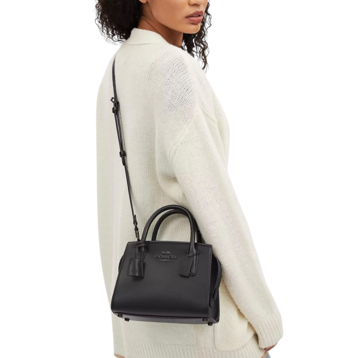 Bolsa Tote Bandolera Coach Color Negro Andrea