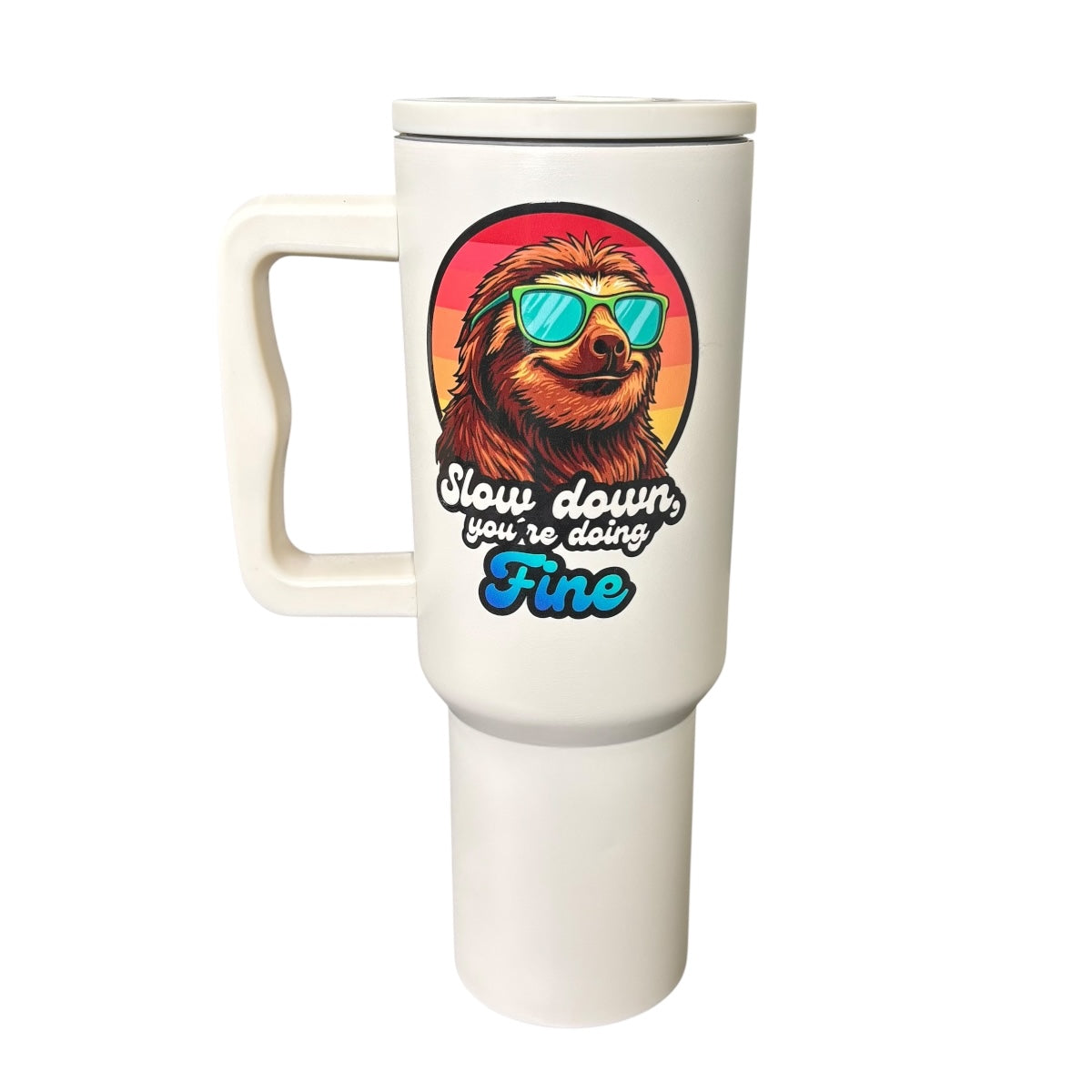 Termo De Acero Inoxidable Macarena Brand Color Blanco Mate Perezoso 1.2 Litros