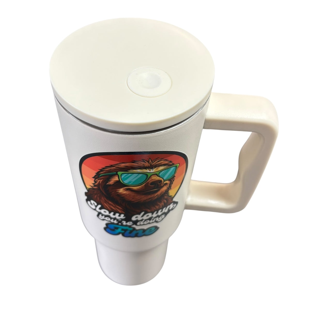 Termo De Acero Inoxidable Macarena Brand Color Blanco Mate Perezoso 1.2 Litros