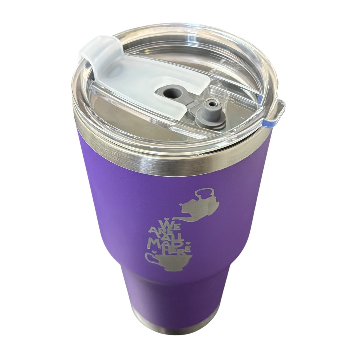 Termo De Acero Inoxidable Macarena Brand Color Morado Gato Risón 887 Mililitros