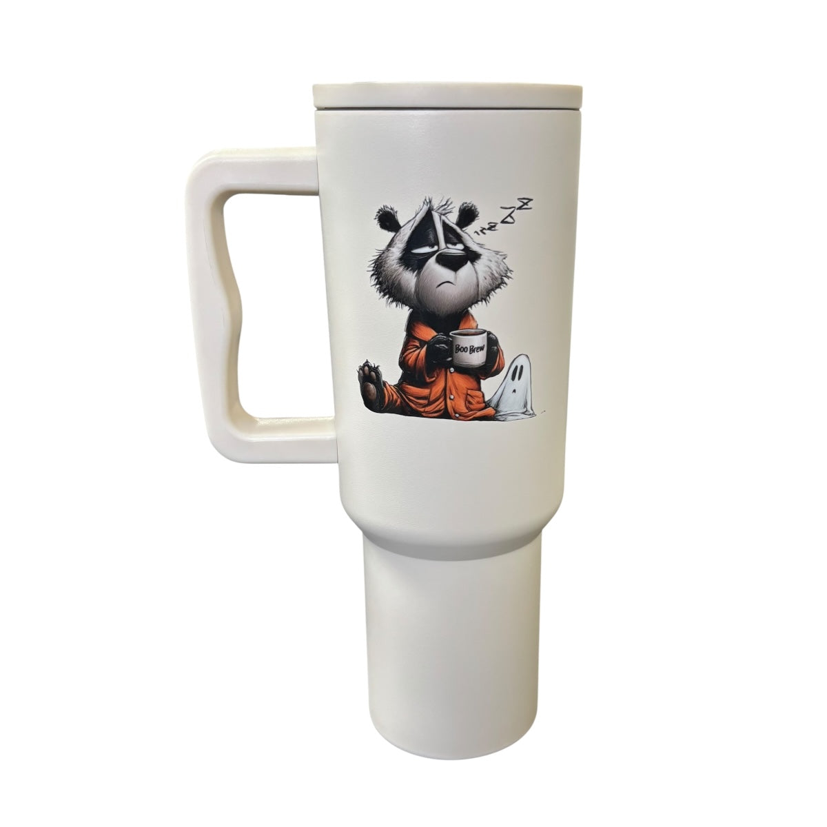 Termo De Acero Inoxidable Macarena Brand Color Blanco Mate Halloween Perros 1.2 Litros