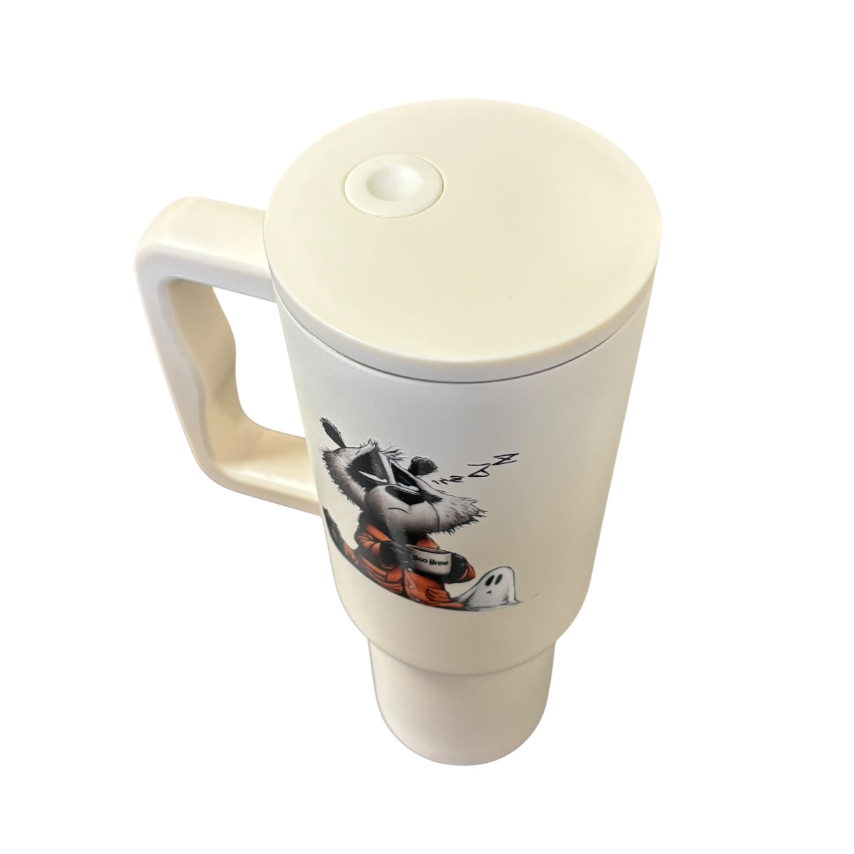 Termo De Acero Inoxidable Macarena Brand Color Blanco Mate Halloween Perros 1.2 Litros