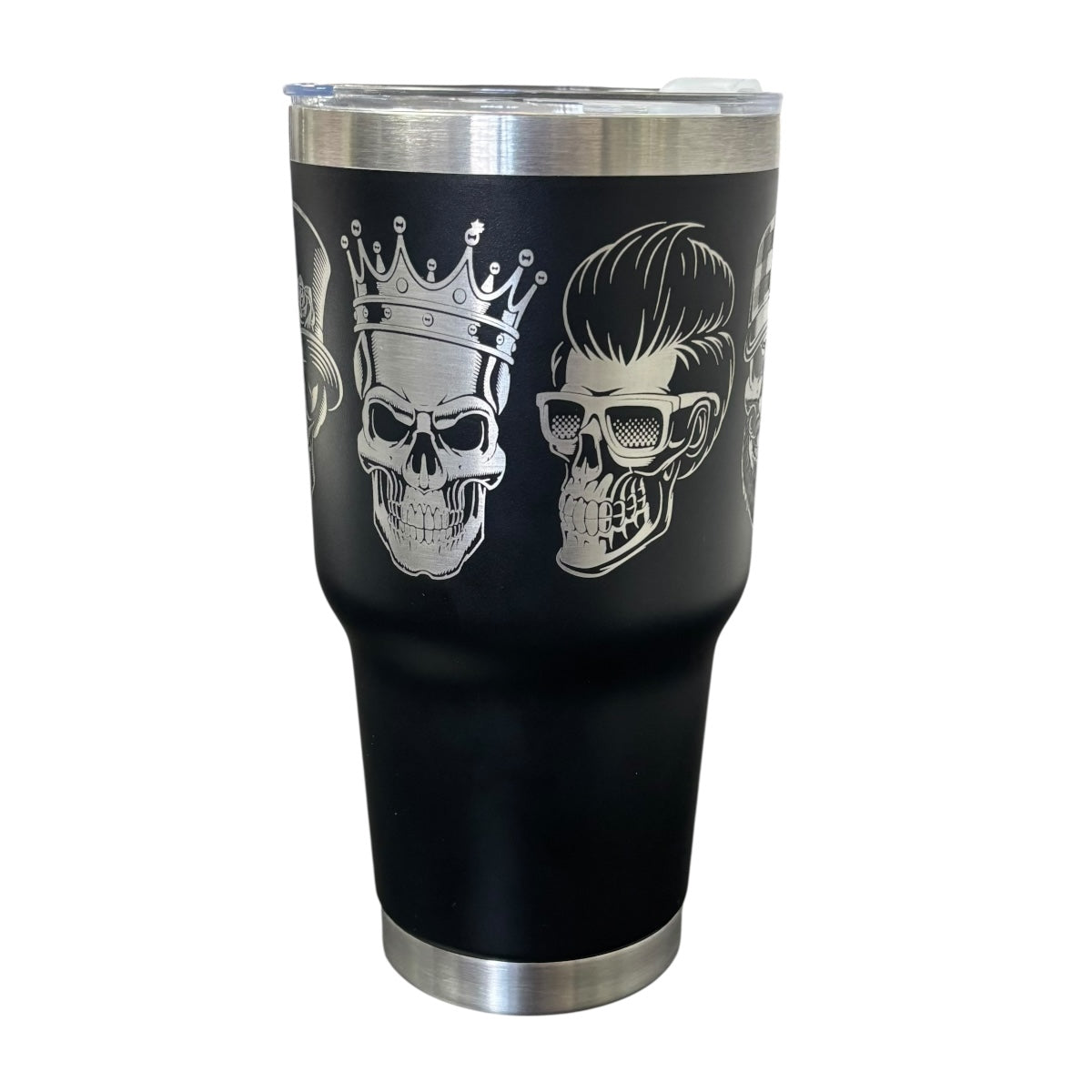 Termo De Acero Inoxidable Macarena Brand Color Negro Calaveras 887 Mililitros