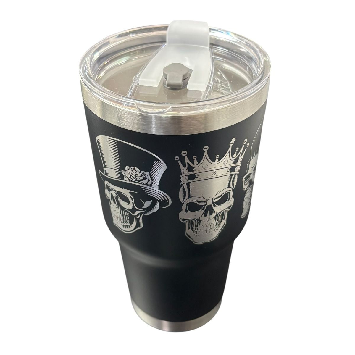 Termo De Acero Inoxidable Macarena Brand Color Negro Calaveras 887 Mililitros