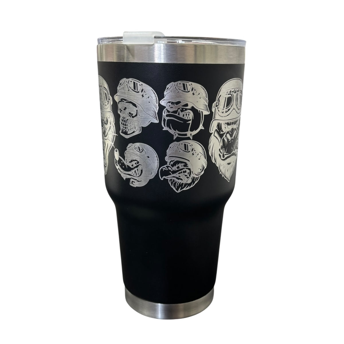 Termo De Acero Inoxidable Macarena Brand Color Negro Animales 887 Mililitros