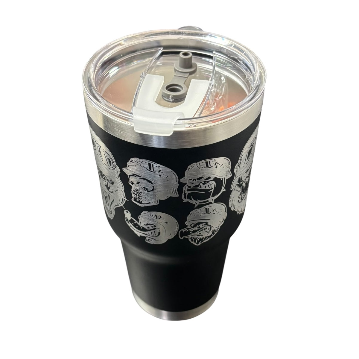 Termo De Acero Inoxidable Macarena Brand Color Negro Animales 887 Mililitros