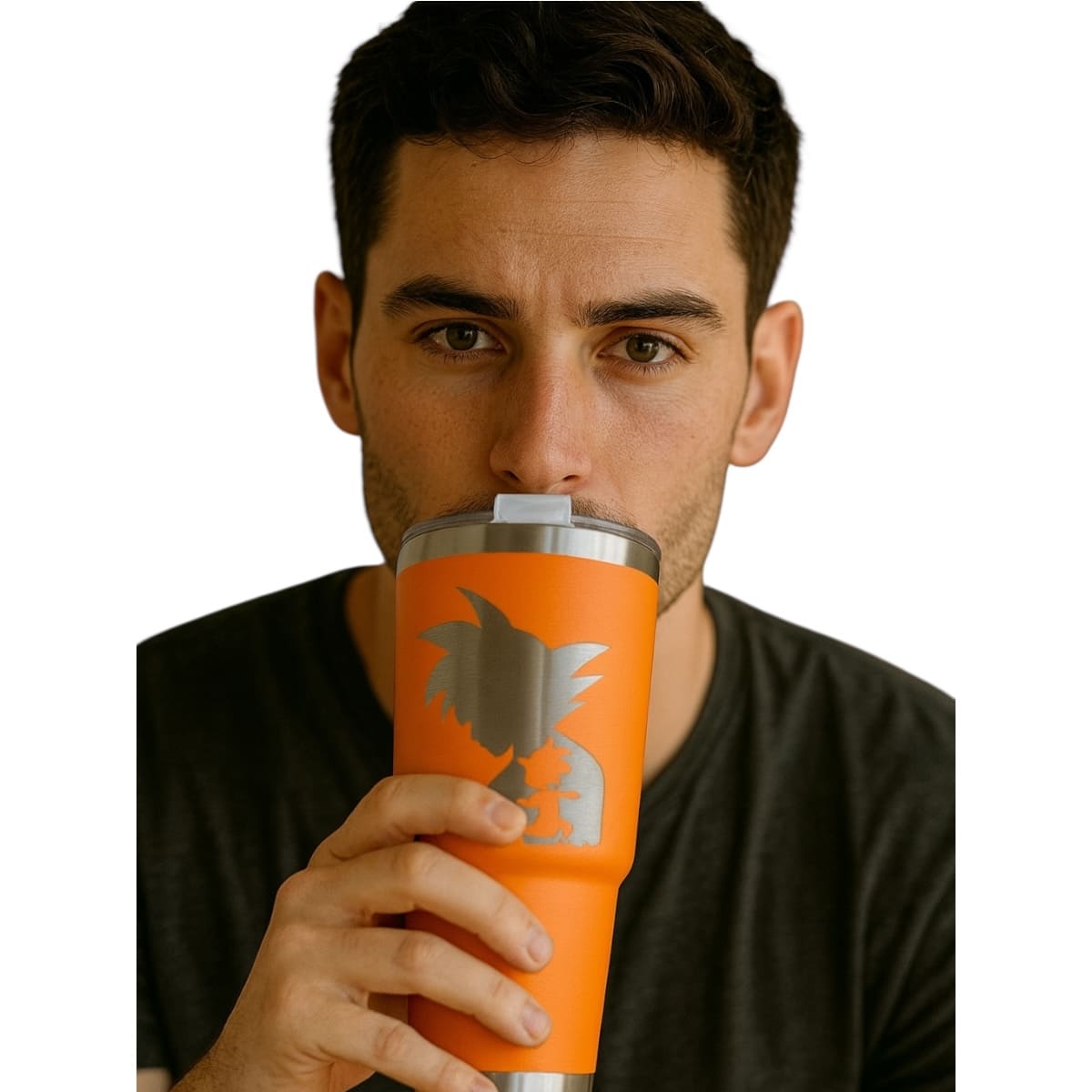 Termo De Acero Inoxidable Macarena Brand Color Naranja Goku II 887 Mililitros