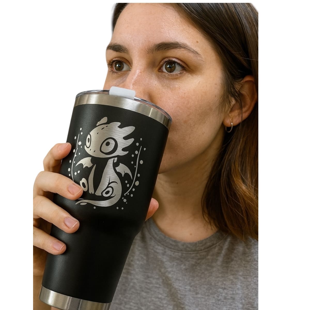 Termo De Acero Inoxidable Macarena Brand Color Negro Chimuelo 887 Mililitros