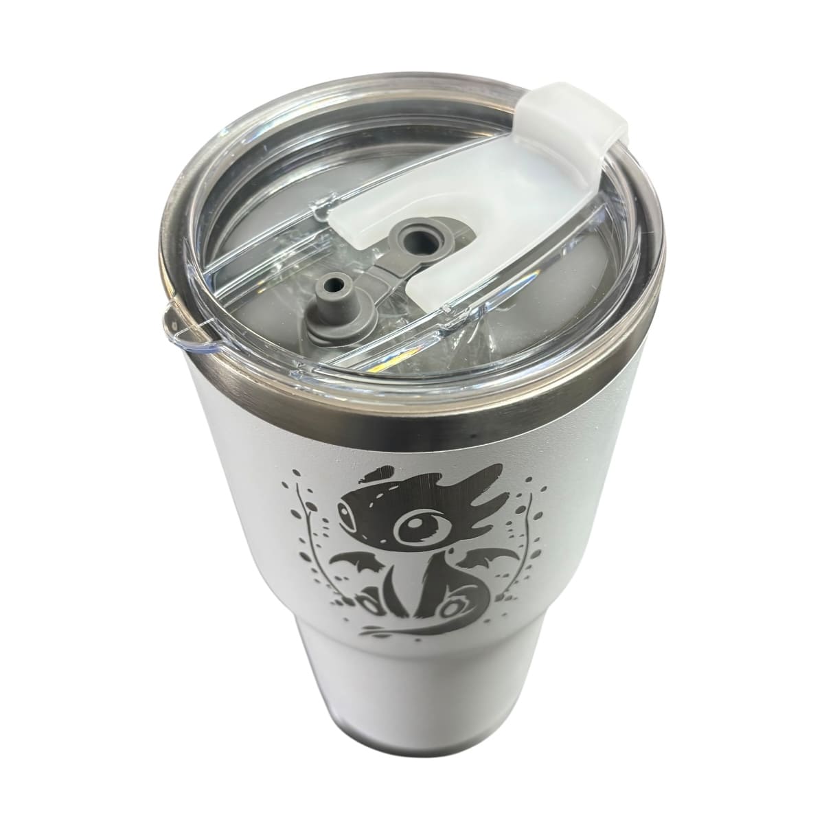 Termo De Acero Inoxidable Macarena Brand Color Blanco Chimuelo 887 Mililitros