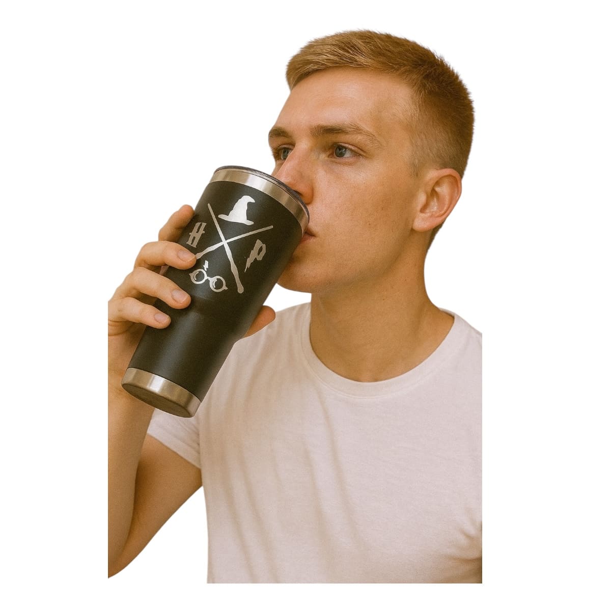 Termo De Acero Inoxidable Macarena Brand Color Negro Harry Potter 887 Mililitros