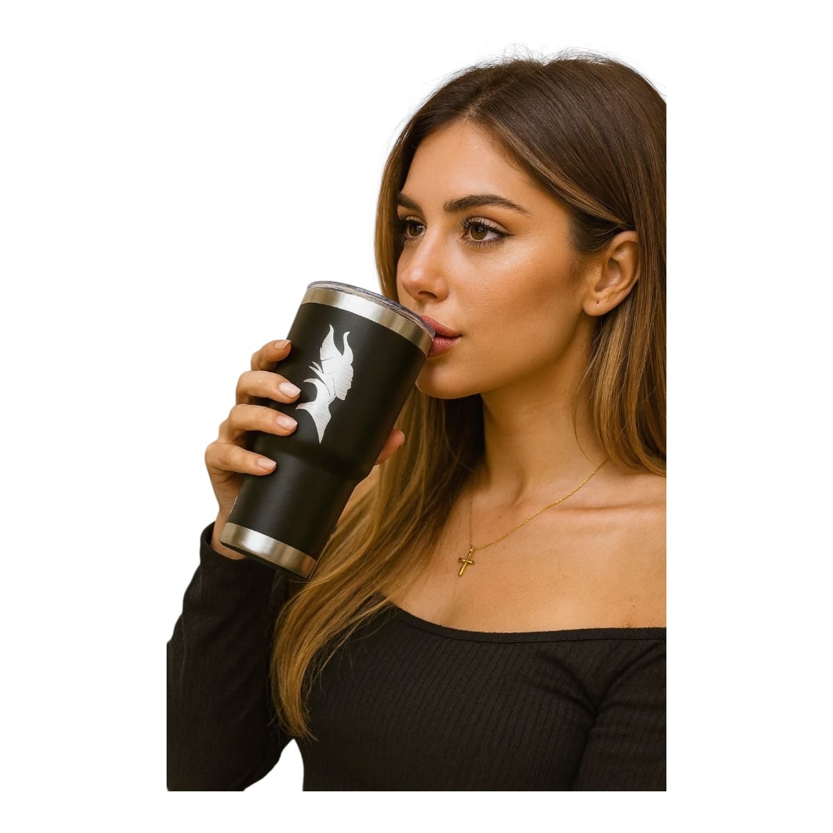 Termo De Acero Inoxidable Macarena Brand Color Negro Maléfica 887 Mililitros