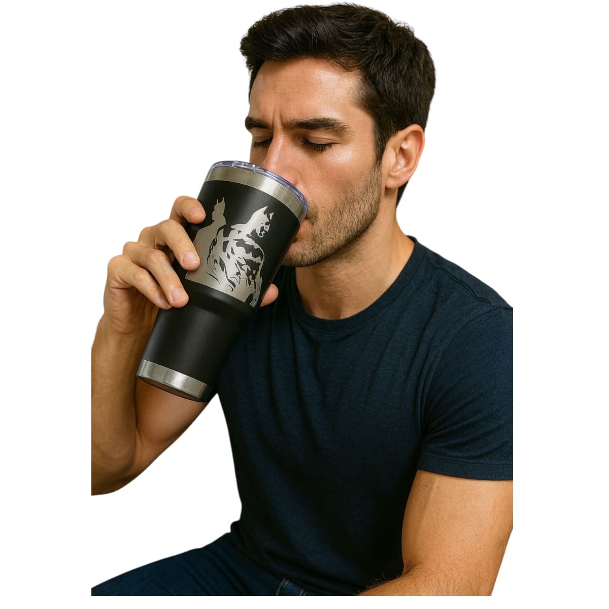 Termo De Acero Inoxidable Macarena Brand Color Negro Batman 887 Mililitros