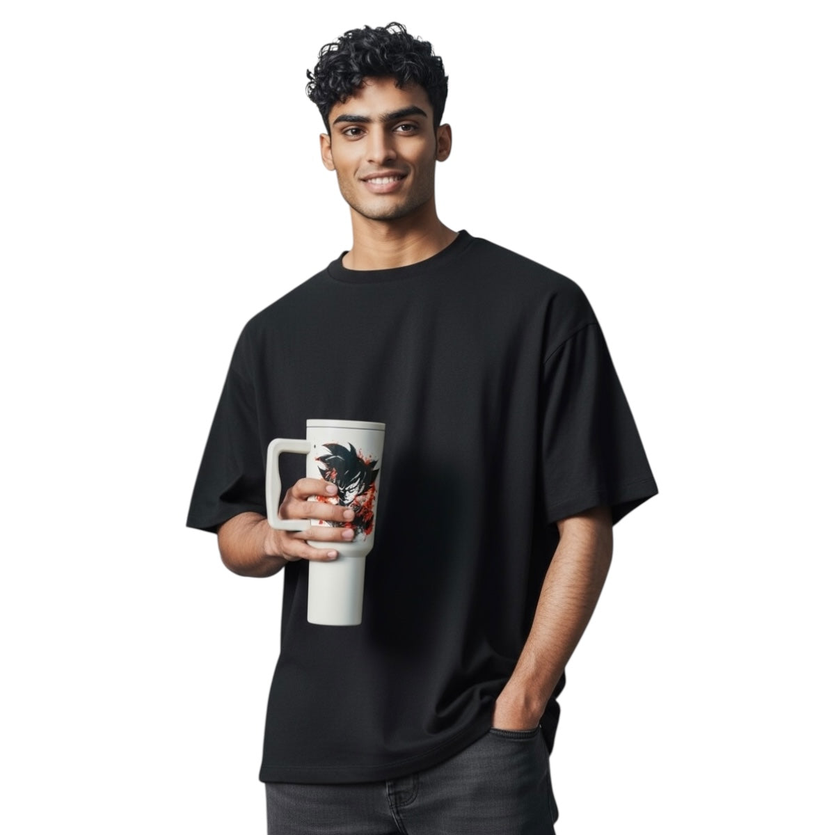 Termo De Acero Inoxidable Macarena Brand Color Blanco Mate Goku 1.2 Litros