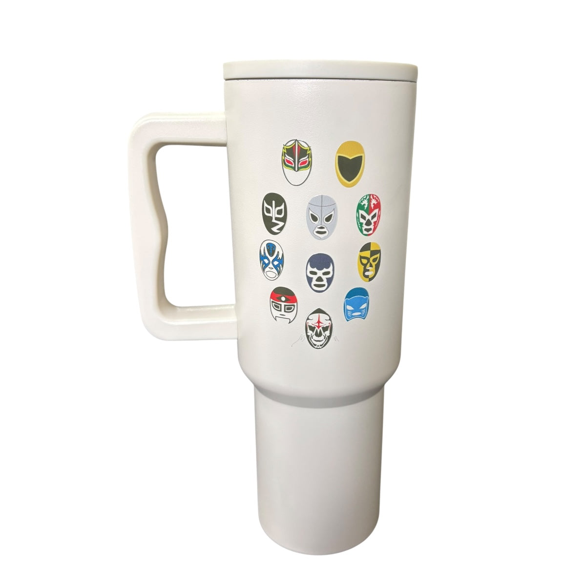 Termo De Acero Inoxidable Macarena Brand Color Blanco Mate Luchadores 1.2 Litros