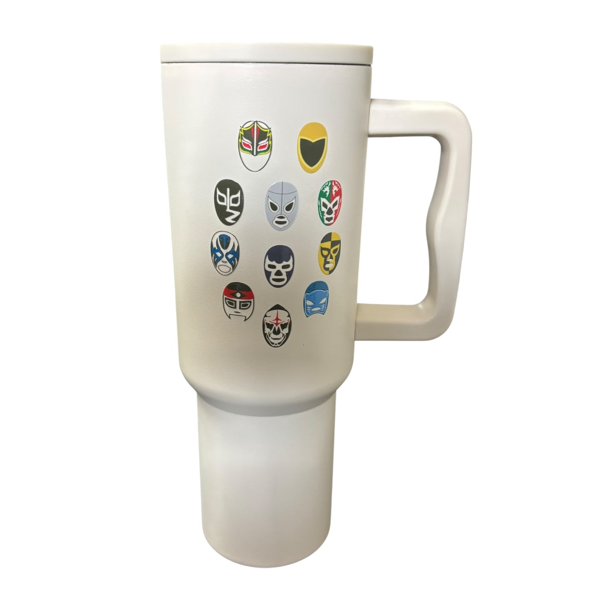 Termo De Acero Inoxidable Macarena Brand Color Blanco Mate Luchadores 1.2 Litros