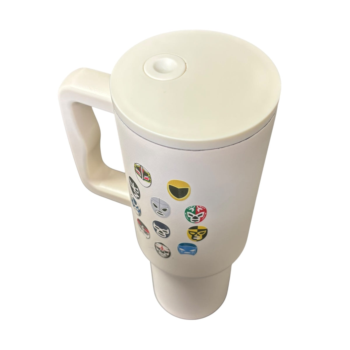 Termo De Acero Inoxidable Macarena Brand Color Blanco Mate Luchadores 1.2 Litros