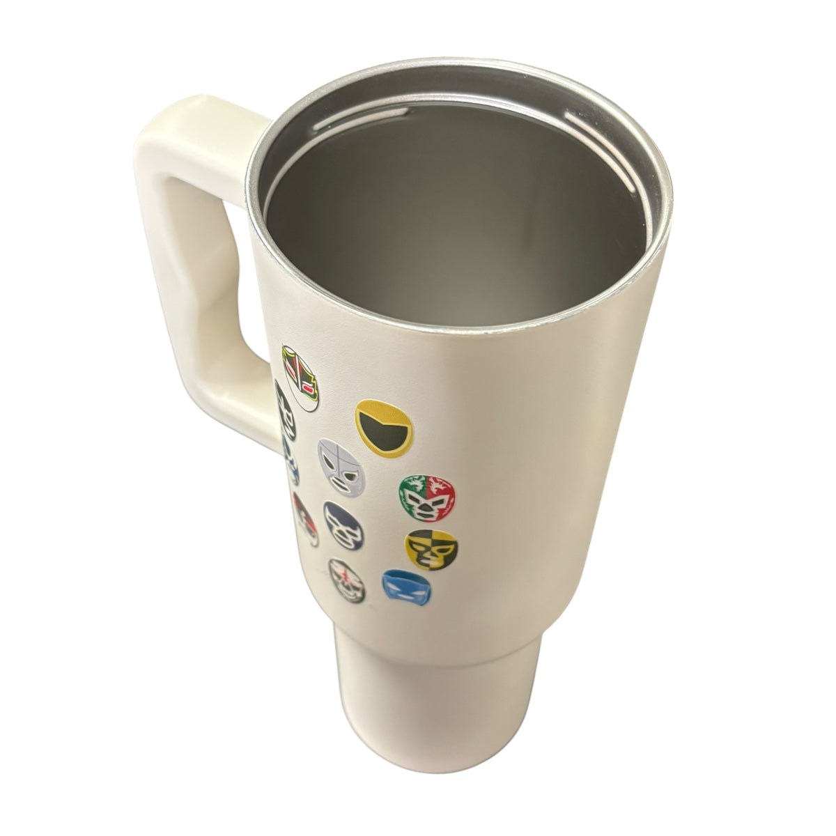 Termo De Acero Inoxidable Macarena Brand Color Blanco Mate Luchadores 1.2 Litros