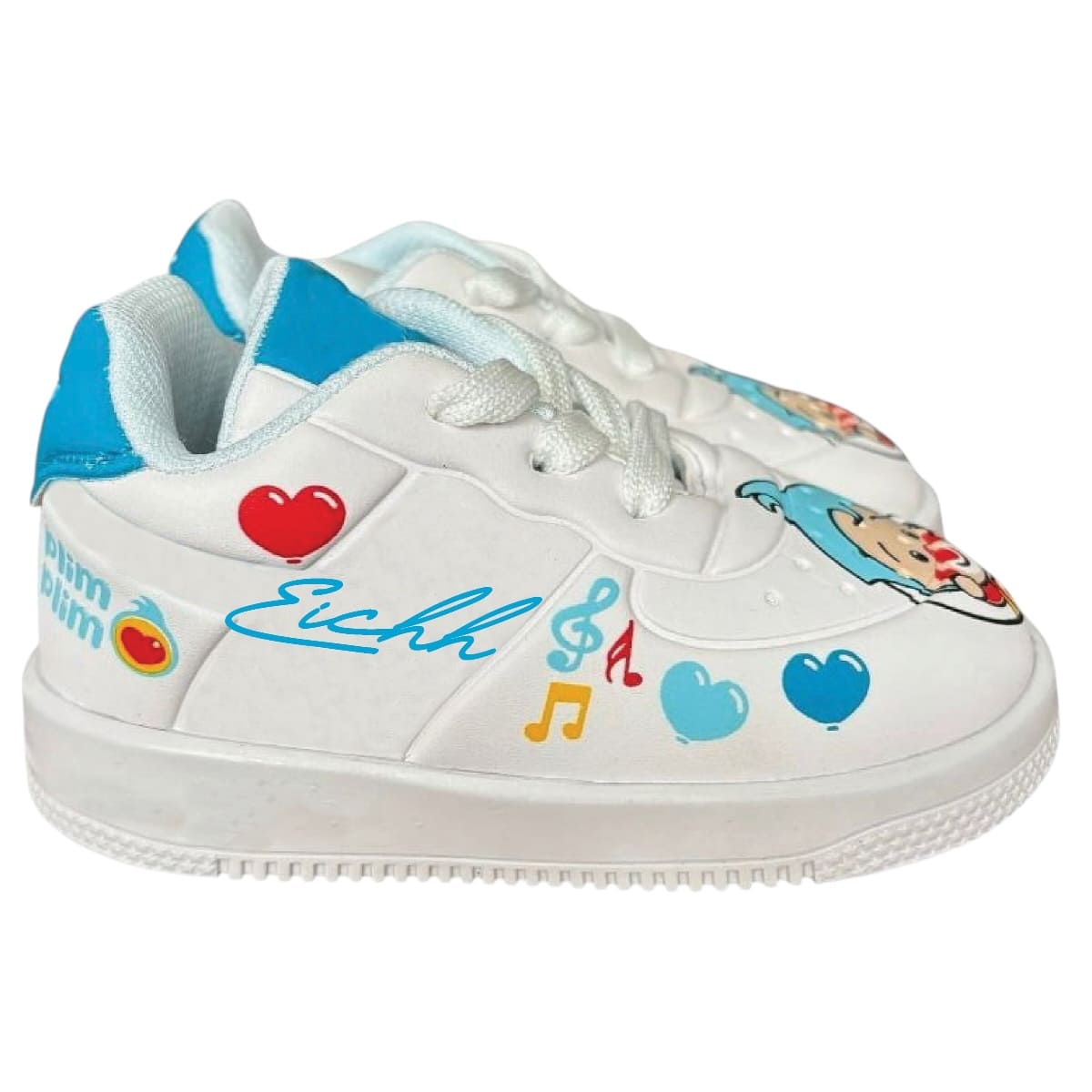 Tenis Bebé Eichh Plim Plim Color Blanco Con Turquesa