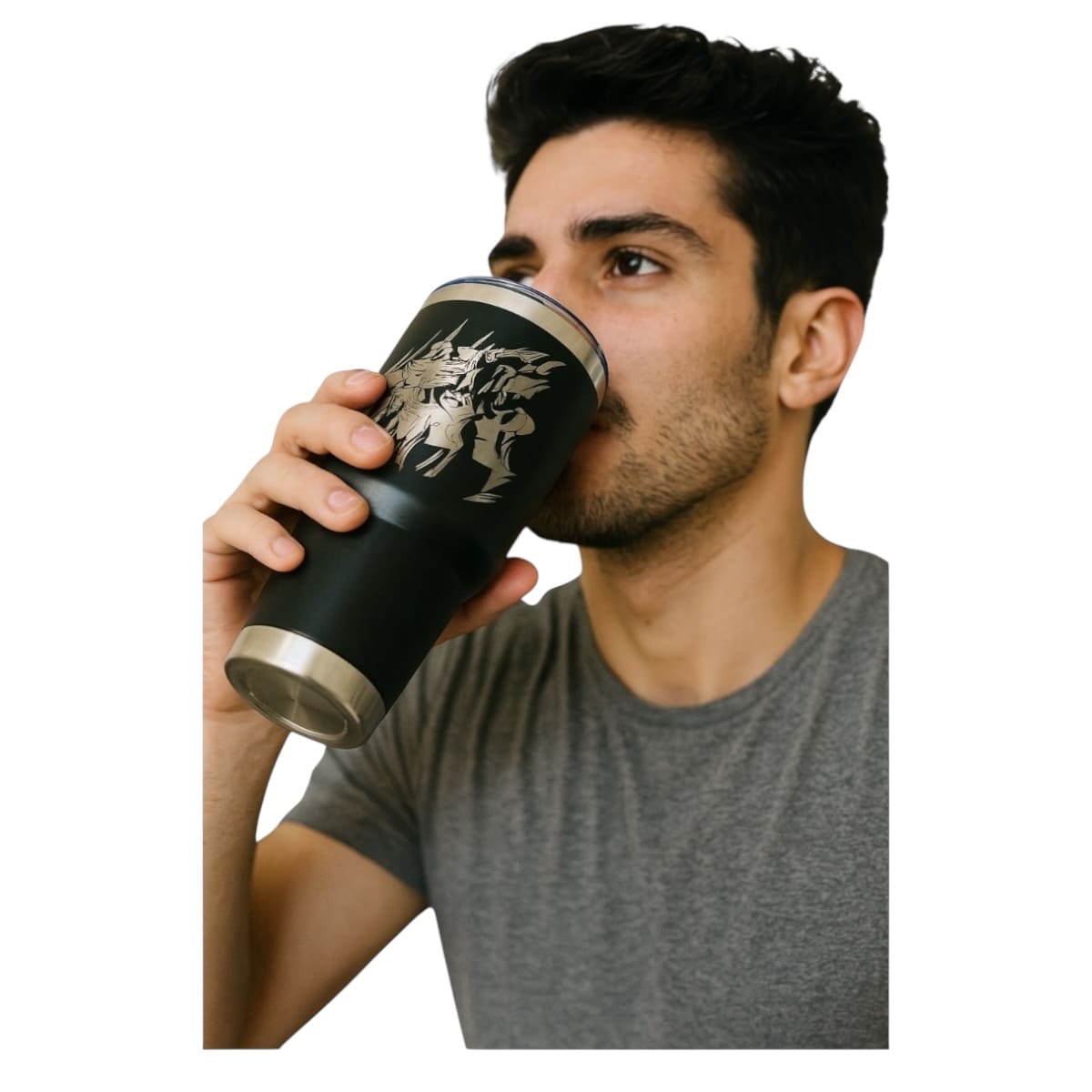 Set De 2 Piezas Termo Acero Inoxidable Y Libreta Estilo Francés Color Negro Los Caballeros Del Zodiaco