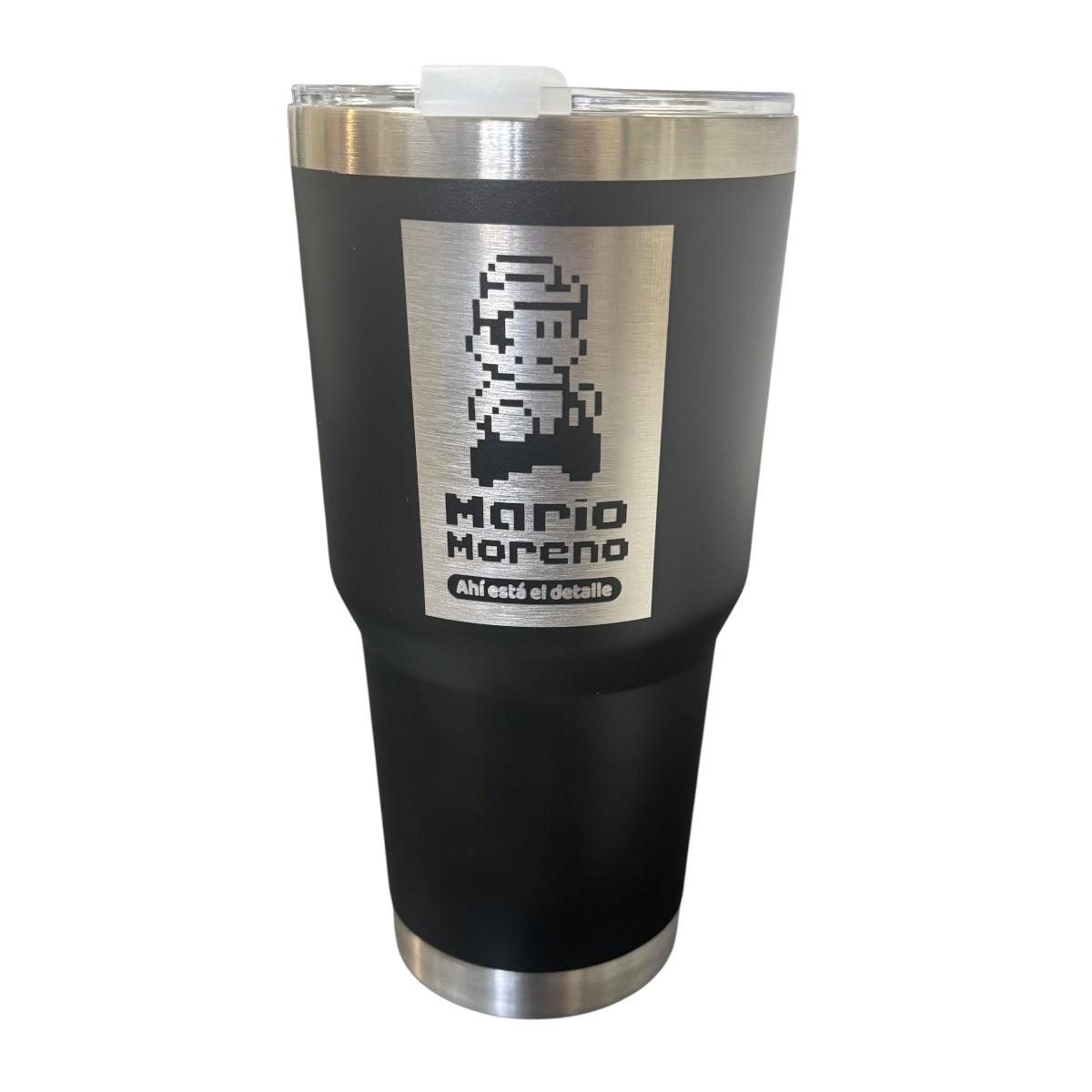 Termo De Acero Inoxidable Macarena Brand Color Negro Cantinflas 887 Mililitros