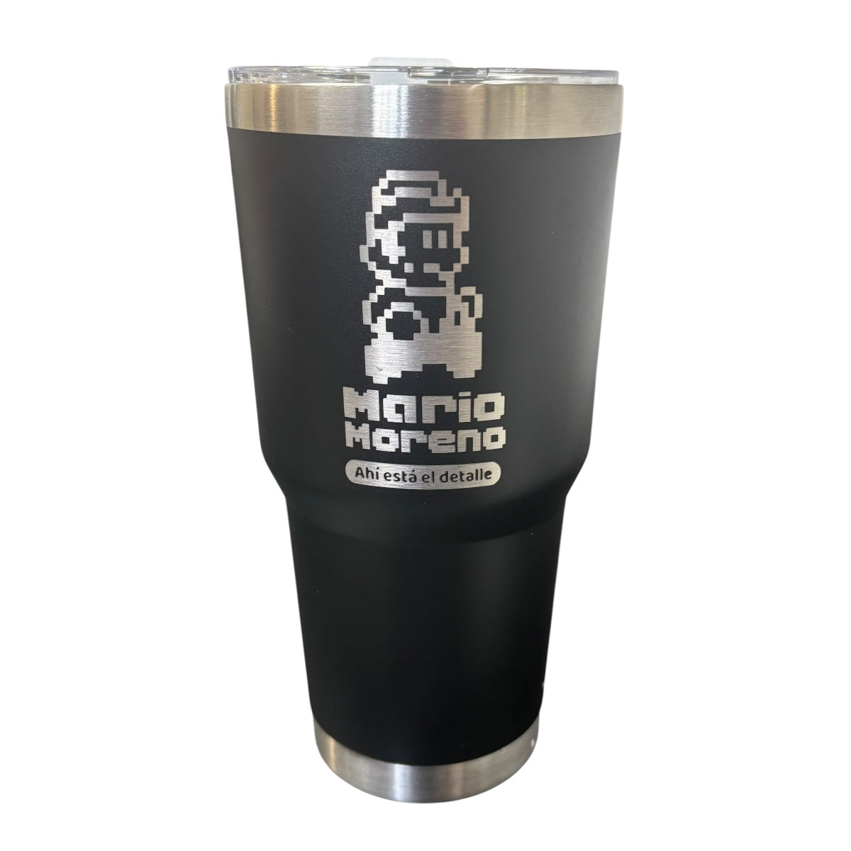 Termo De Acero Inoxidable Macarena Brand Color Negro Cantinflas 887 Mililitros