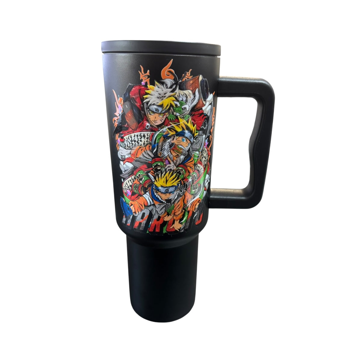 Termo De Acero Inoxidable Negro Mate Naruto 1.2 Litros