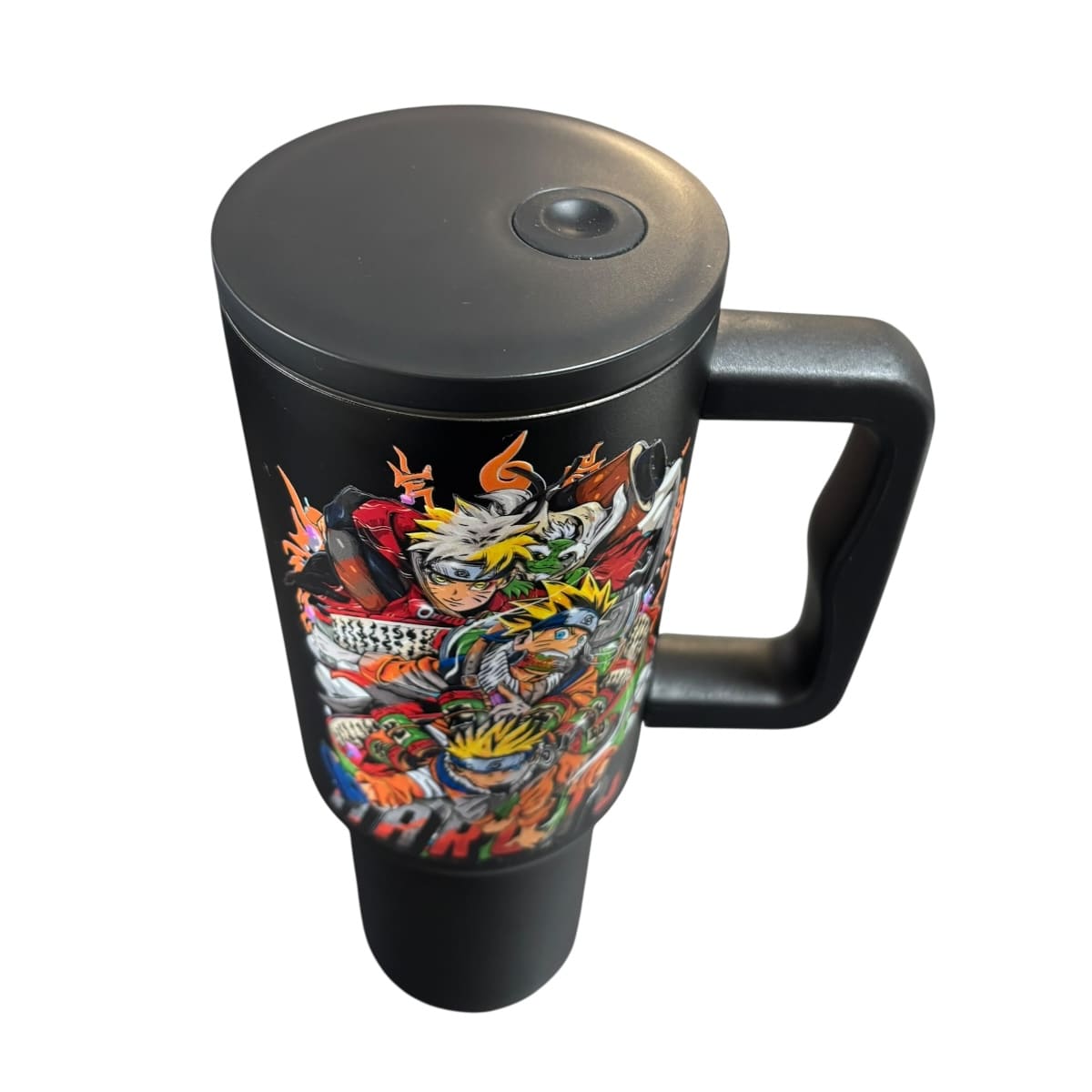 Termo De Acero Inoxidable Negro Mate Naruto 1.2 Litros