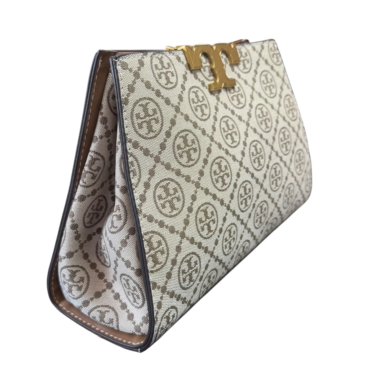 Bolsa Satchel Tory Burch Jacquard Eleanor Color Beige