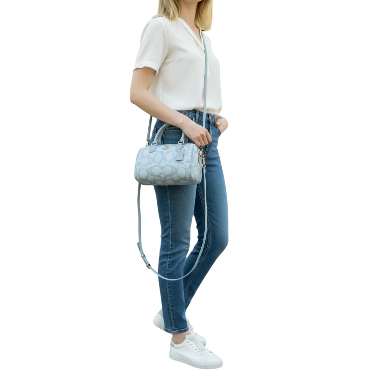 Bolsa Satchel Coach Rowan Color Azul