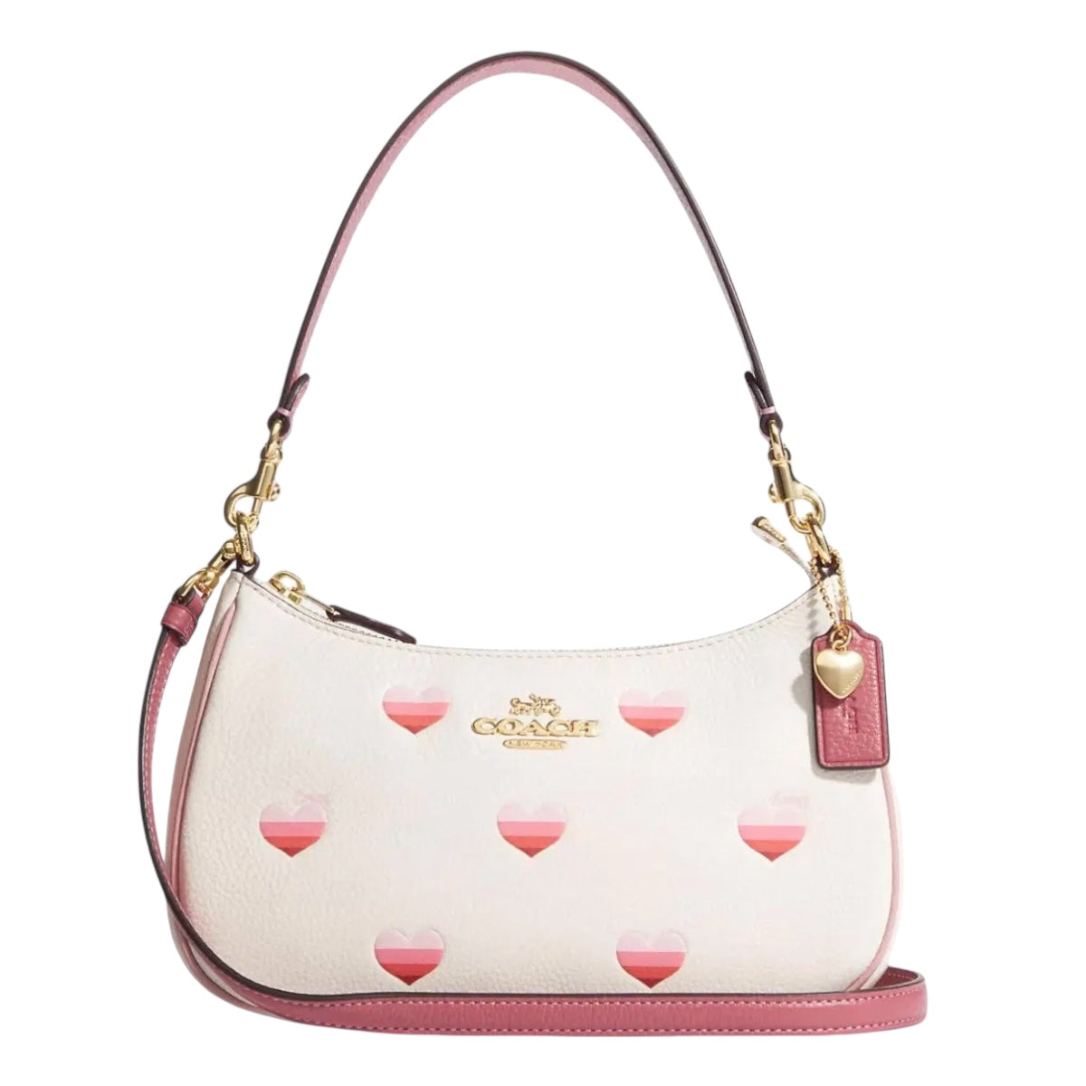 Bolsa Crossbody Coach Teri Blanca con Corazones