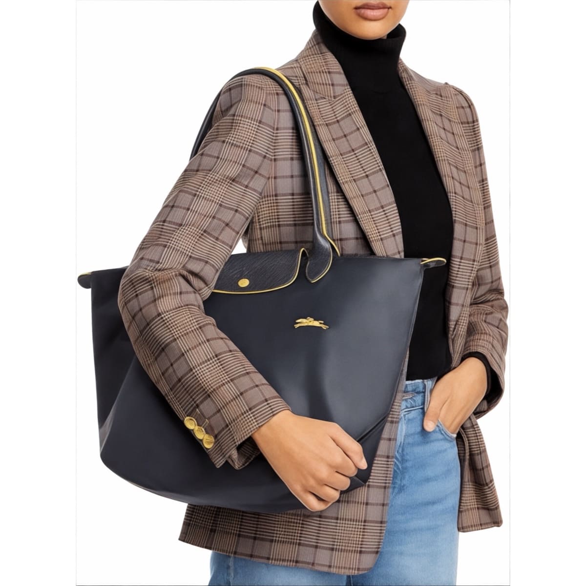 Bolsa Shoulder Longchamp Negro Grafito