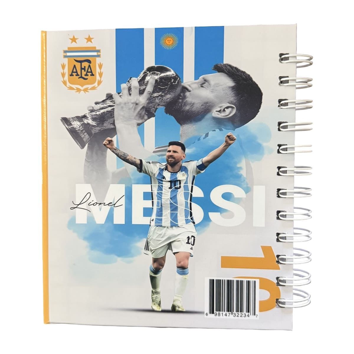 Libreta Tapa Dura Leonel Messi Espiral Lateral