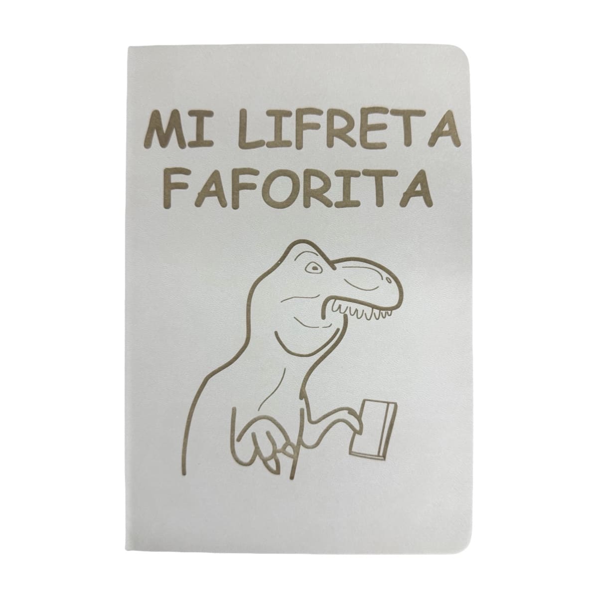 Libreta Tapa Dura Dino T Rex Blanco