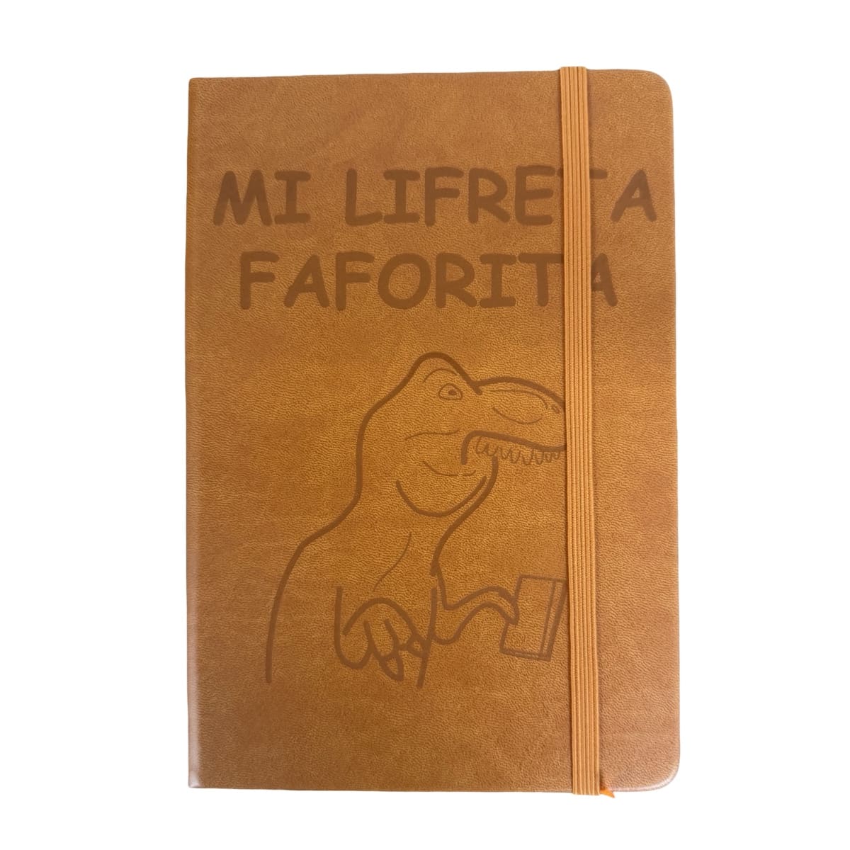Libreta Tapa Dura Dino T Rex Naranja