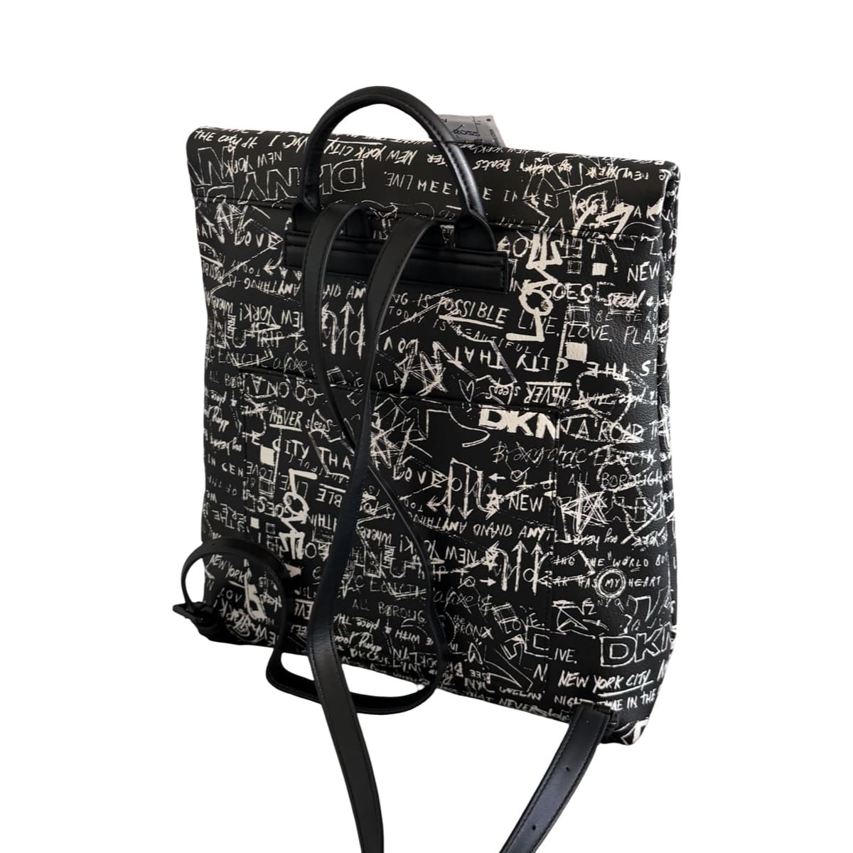Mochila DKNY Grafiti Negro Logo Blanco