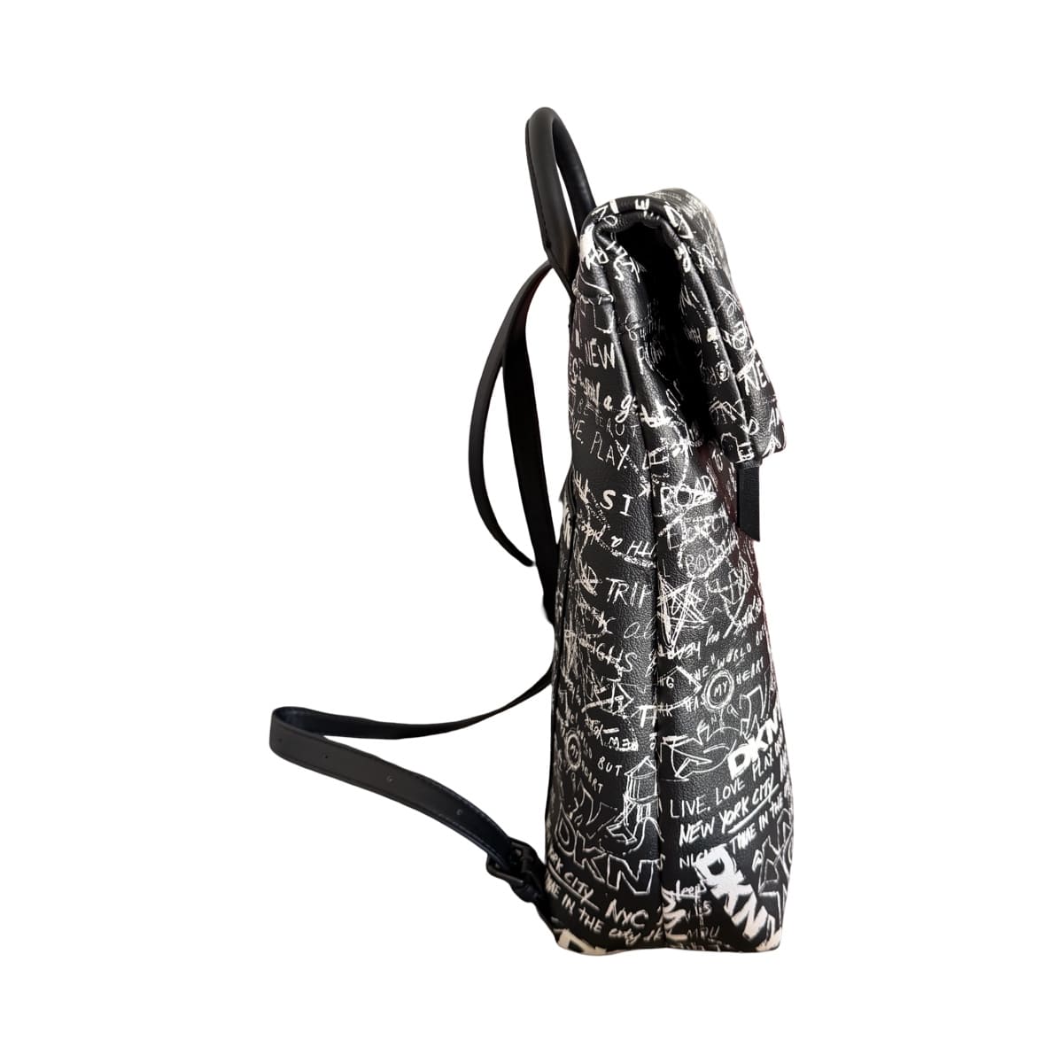Mochila DKNY Grafiti Negro Logo Blanco