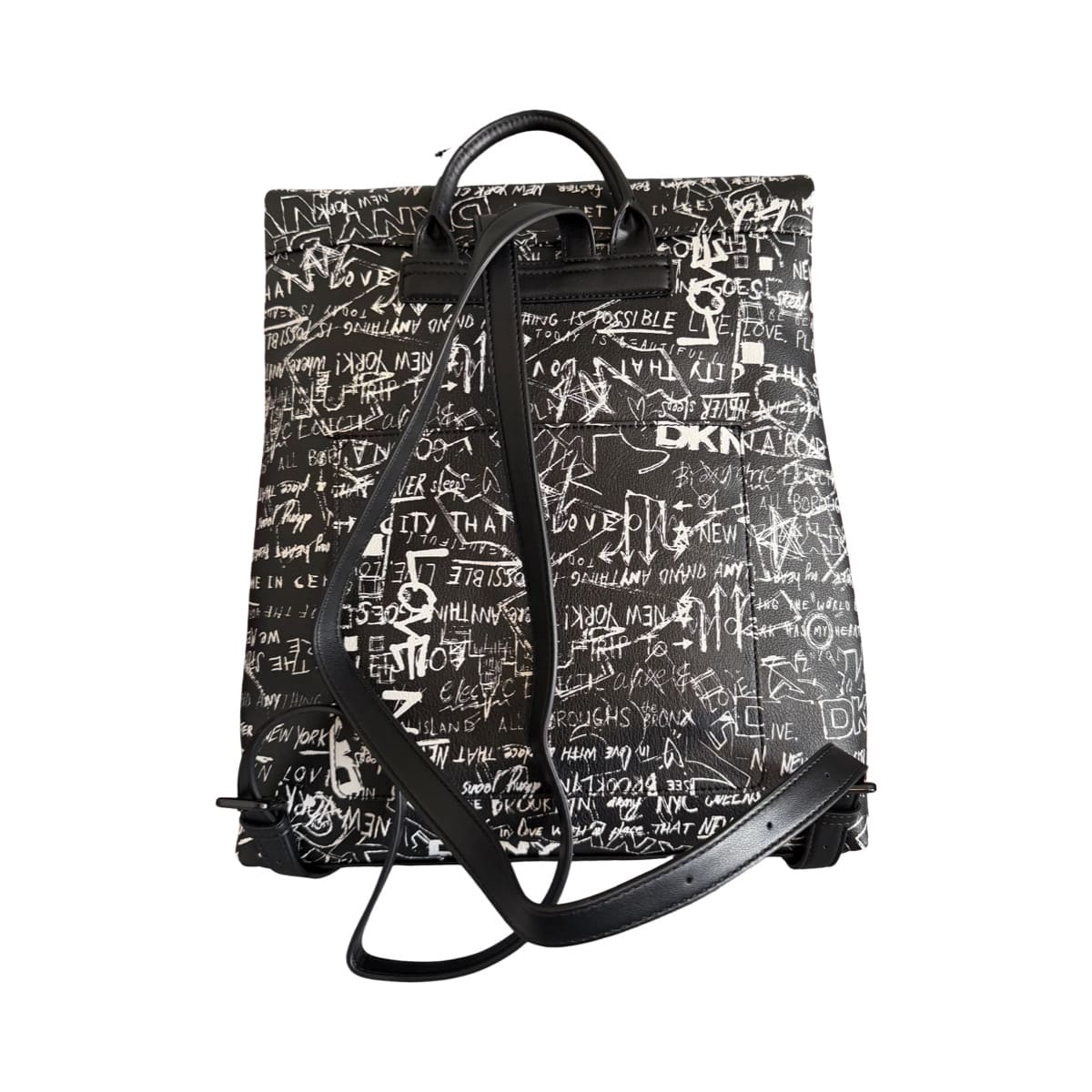 Mochila DKNY Grafiti Negro Logo Blanco