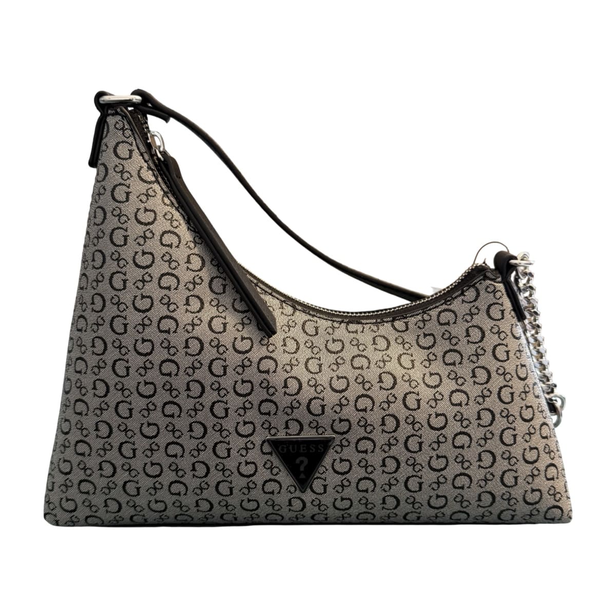 Bolsa Shoulder Guess Gris Logo Negro